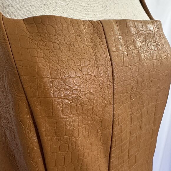 Anthropologie Avec Les Filles Faux Vegan Leather Midi Dress 1X Plus - Picture 5 of 10